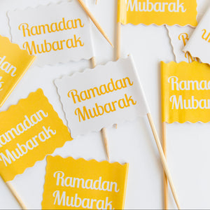 Ramadan Mubarak Flag Toppers -Set of 24