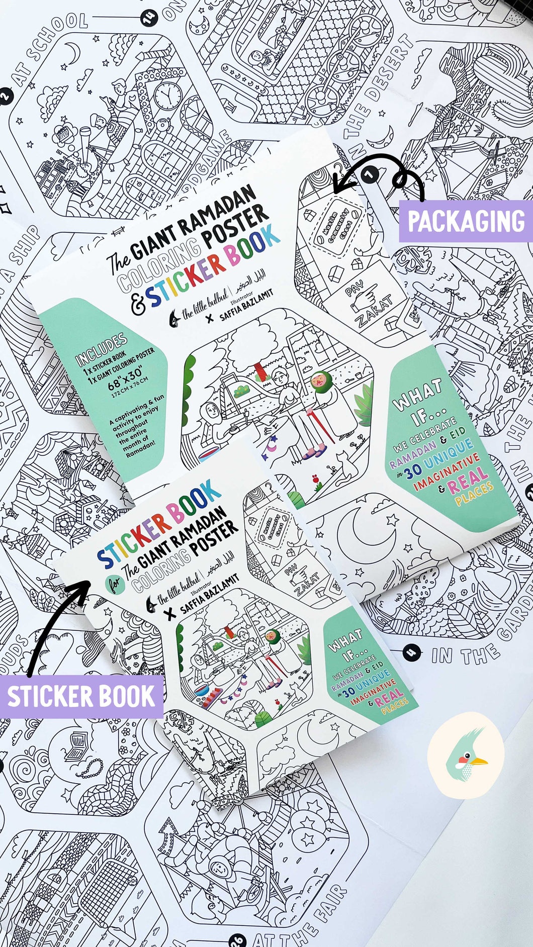 2024 Giant Ramadan Coloring Poster and Sticker Book
