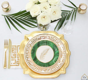 Green Palm Dessert Plates