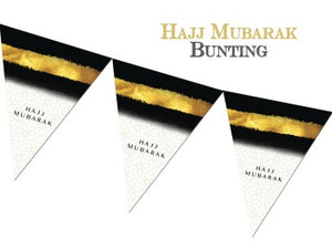 Hajj Mubarak Bunting- Black and Gold