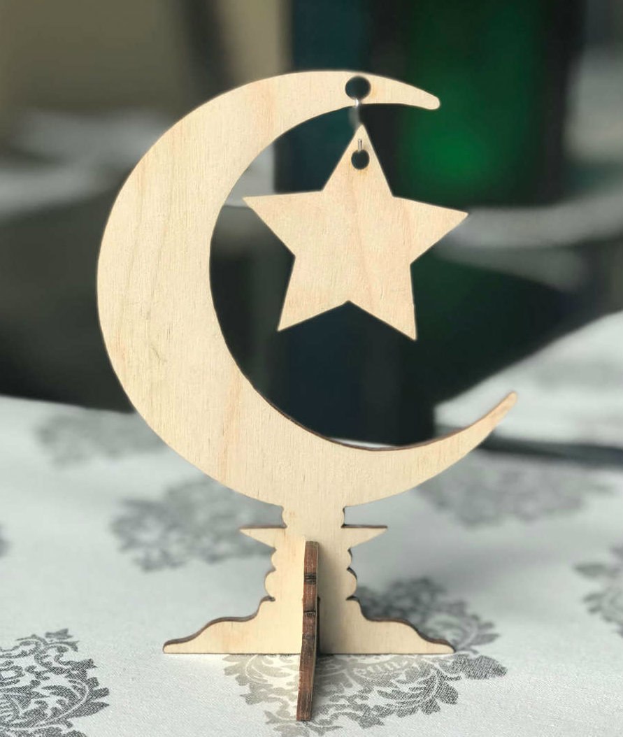 Crescent Moon and Star Stand Center Piece