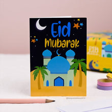 Load image into Gallery viewer, Blue Mosque Eid Mubarak Card