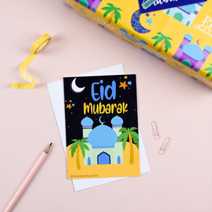 Blue Mosque Eid Mubarak Card