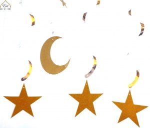 Crescent Gold Glitter Swirl Decoration