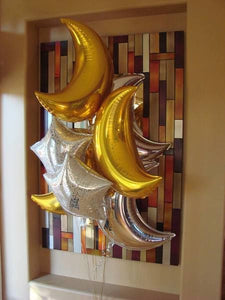 Gold/Silver Crescent Mylar 36" Balloon