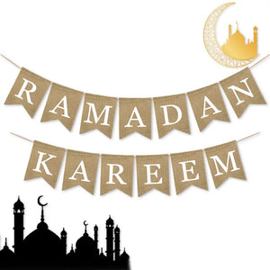 Ramadan Mubarak Burlap Banner