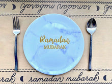 Load image into Gallery viewer, Ramadan Mubarak Marble Melamine 10&quot; Dinner Plates Set of 4
