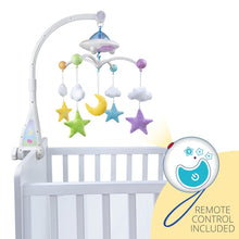 Load image into Gallery viewer, Moon &amp; Stars Quran Baby Cot Mobile with Light Projection