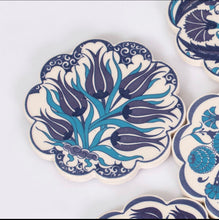 Load image into Gallery viewer, Blue Floral Mix Turkish Design Coasters
