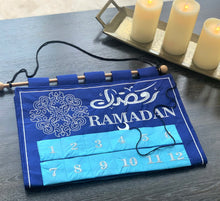 Load image into Gallery viewer, Blue Jewel Ramadan Countdown Hanging Calendar