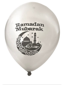 Ramadan Mubarak Balloons in English & Arabic (Set of 12)