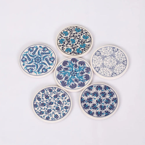 Blue Geometric Turkish Design Coaster