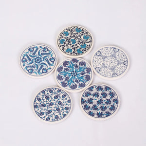 Blue Geometric Turkish Design Coasters