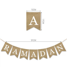 Load image into Gallery viewer, Ramadan Mubarak Burlap Banner