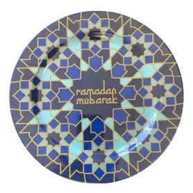 Ramadan Mubarak Arabesque Melamine Dinner Plate Set