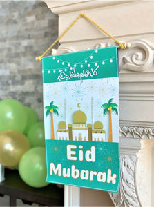 Eid Mubarak Mosque Hanging Sign Banner