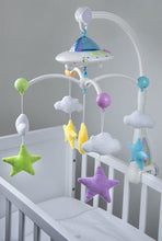 Load image into Gallery viewer, Moon &amp; Stars Quran Baby Cot Mobile with Light Projection