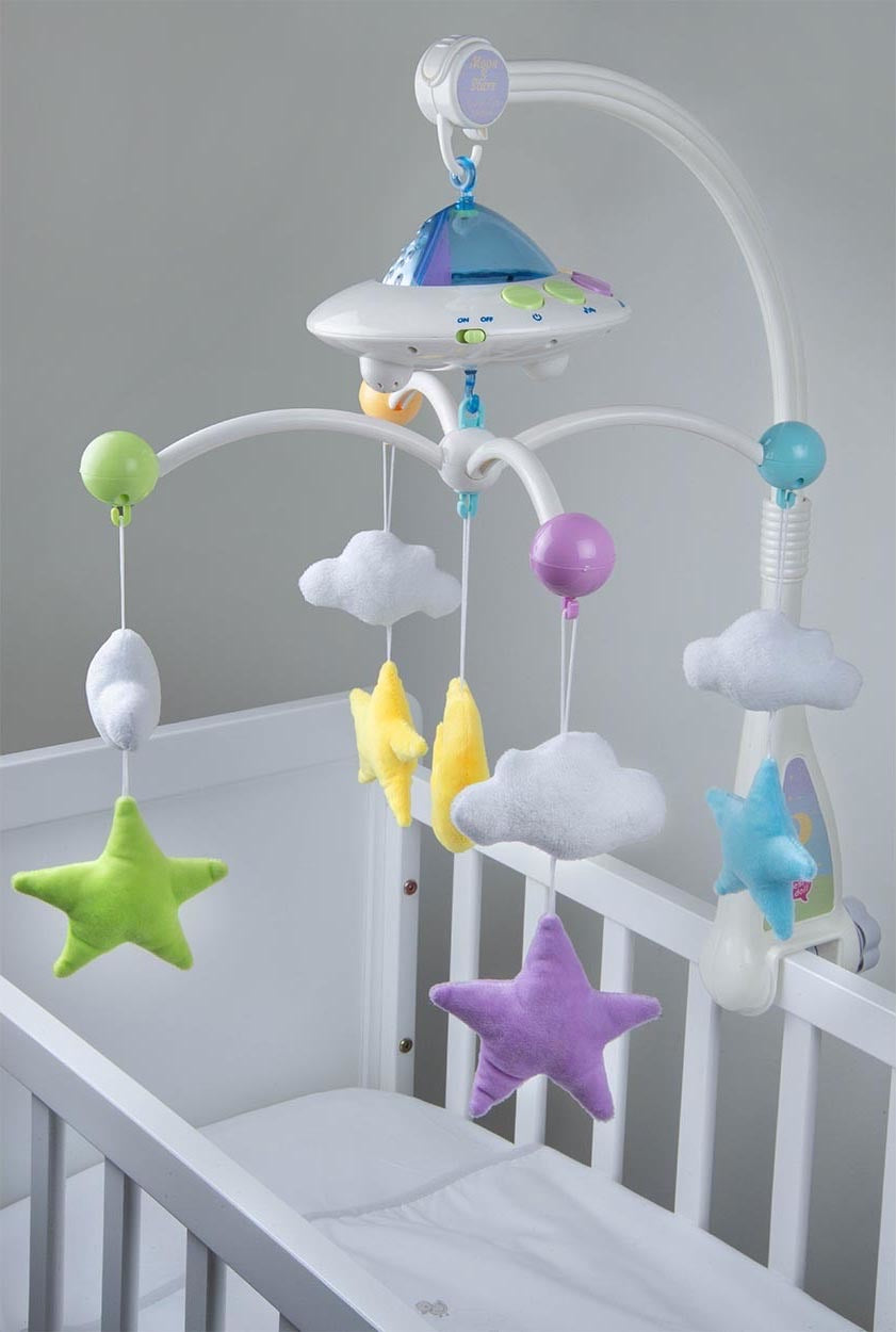 Moon & Stars Quran Baby Cot Mobile with Light Projection