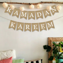 Load image into Gallery viewer, Ramadan Mubarak Burlap Banner