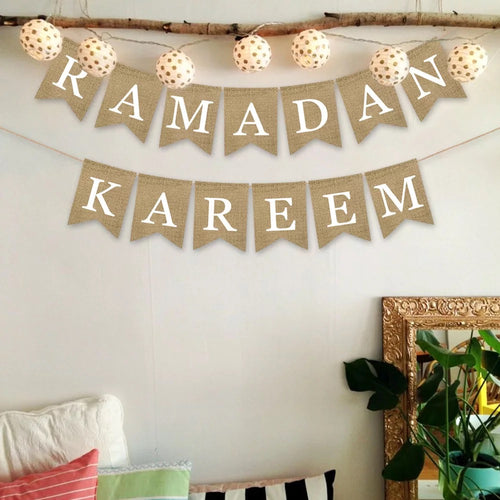 Ramadan Mubarak Burlap Banner