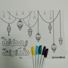 Load image into Gallery viewer, Ramadan Mubarak Coloring Erasable Placemats