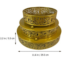 Load image into Gallery viewer, Ramadan Gold Arabic Round Tray Set