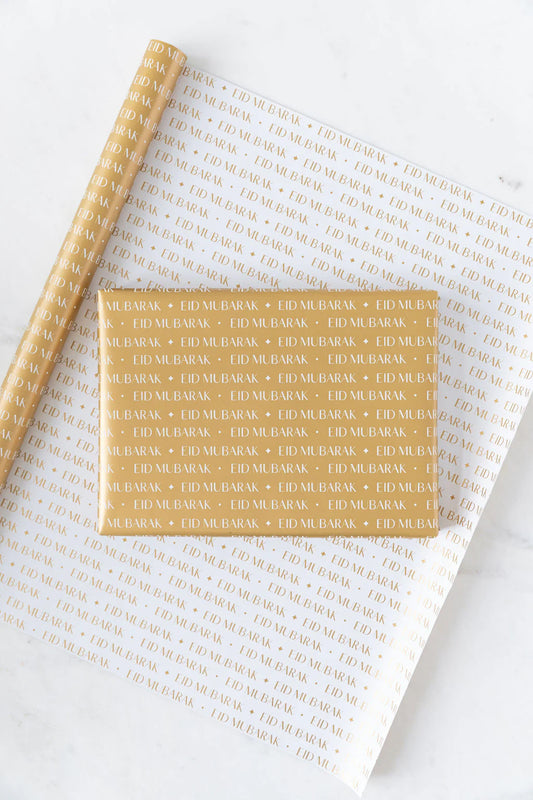 Eid Mubarak Gift Wrap Roll- Gold