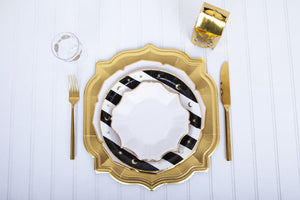 Ramadan Eid White Linen Dinner Plates