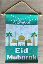 Load image into Gallery viewer, Eid Mubarak Mosque Hanging Sign Banner