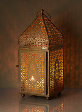 Load image into Gallery viewer, Gold Alhambra Moroccan Square Lantern