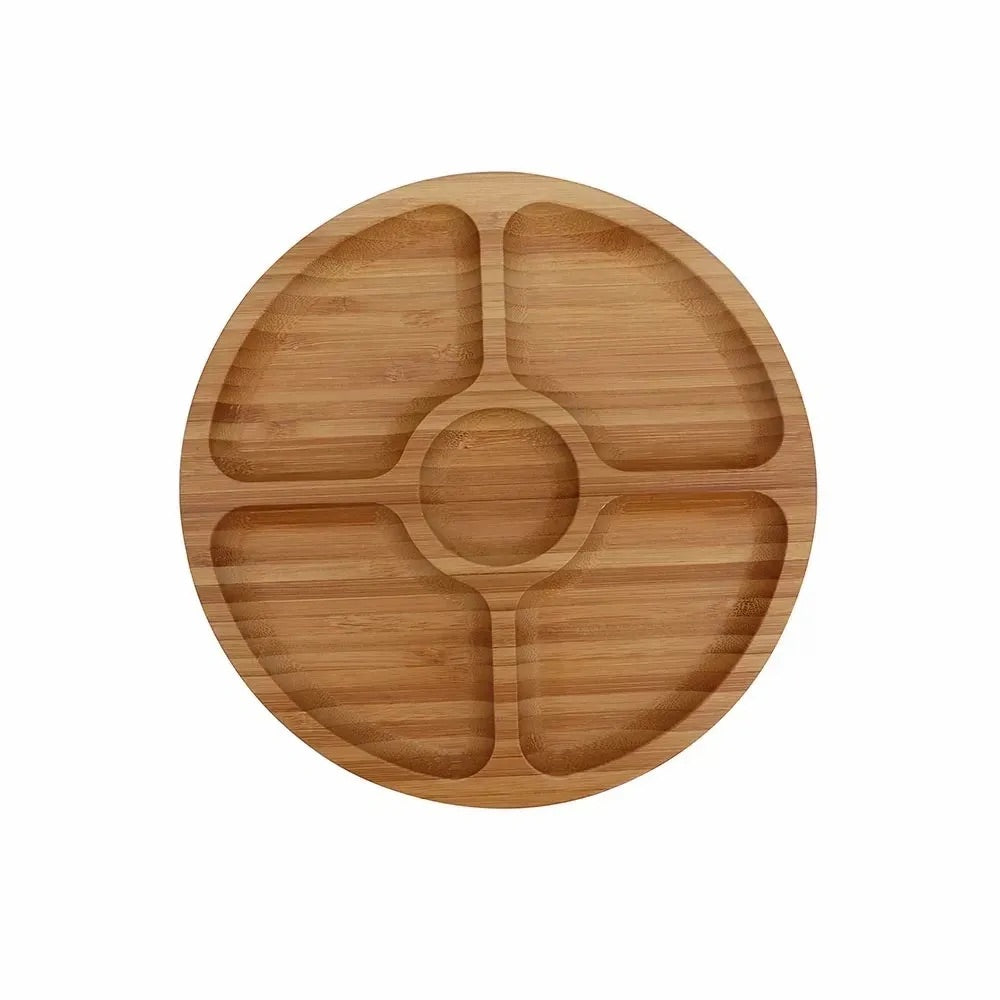 Sectional Natural Bamboo Wood Tray