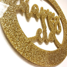 Load image into Gallery viewer, Happy Eid Acrylic Wreath Sign- Glitter Gold