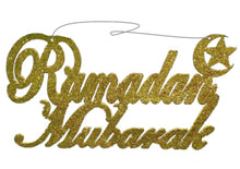 Load image into Gallery viewer, Glitter Ramadan Mubarak Wood Hanging