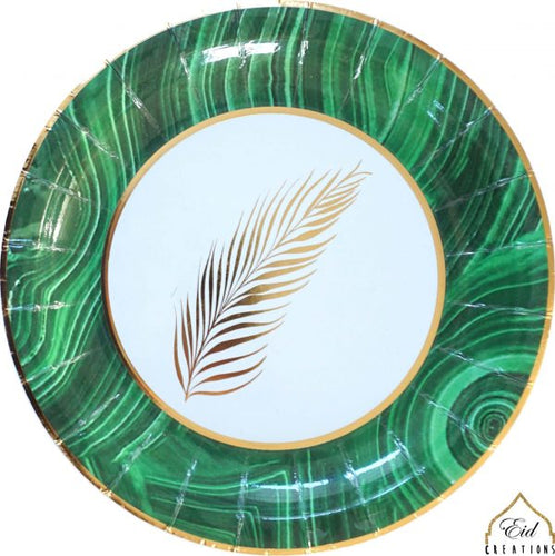 Green Palm Dessert Plates