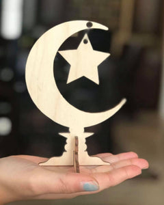 Crescent Moon and Star Stand Center Piece