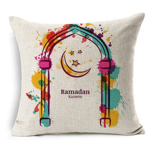 Ramadan Kareem Crescent Arch Pillow Cover