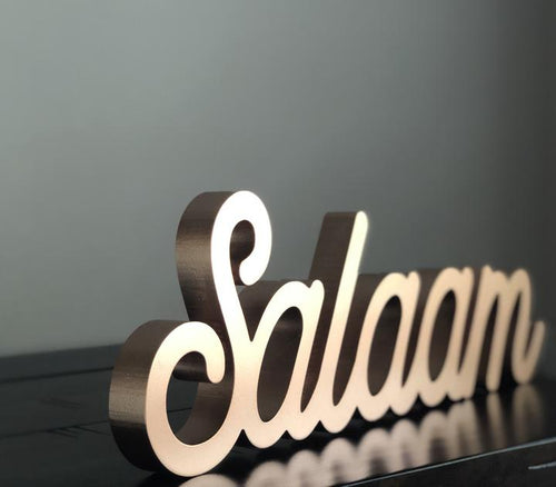 Salaam Table Sign in Rose Gold