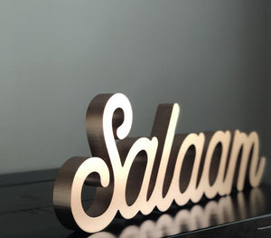 Salaam Table Sign in Rose Gold