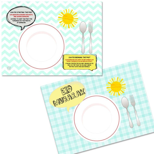 Eid Mubarak Kids Placemat  with duas