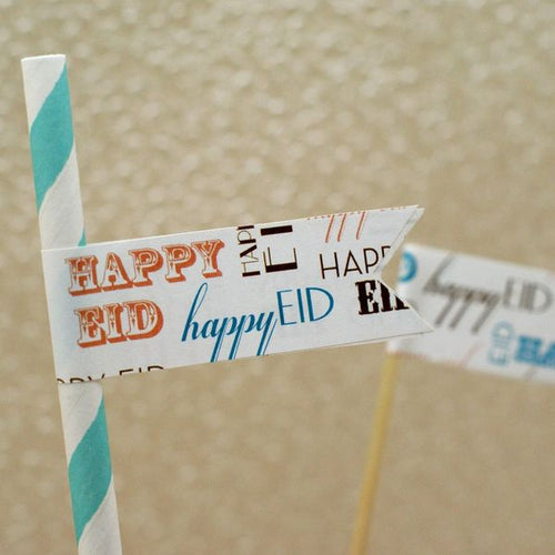 Happy Eid Flag Stickers-Typo