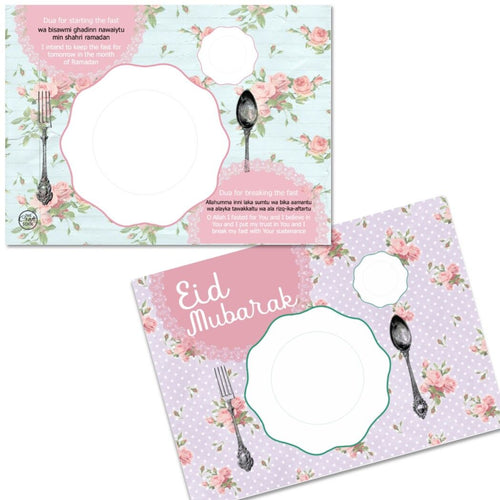 Ramadan/Eid Kids Placemat with duas -pink